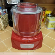 Cuisinart ICE-21 Frozen Yogurt Ice Cream Maker Red w/ Bowl Paddle Lid