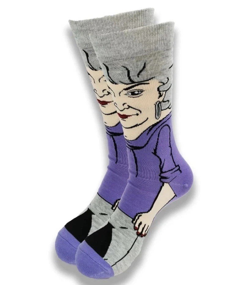 DOROTHY: GOLDEN GIRLS CALCETINES Crew Gris Púrpura Retro Años 80 Personaje de TV ADULTO Foto 3 de 3