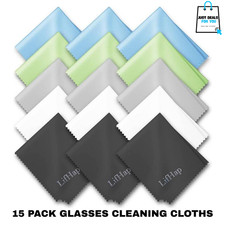 15 Pack Microfiber Glasses Cleaning Cloths Lens Wipes for Screens Phones Tablet