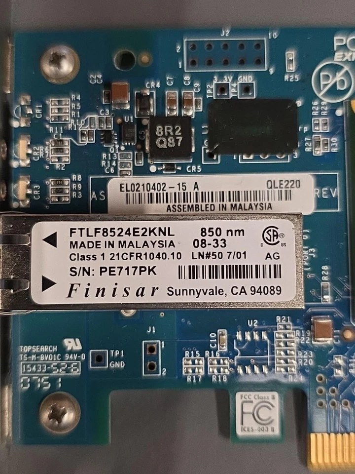 Dell 0DR345 QLE220 Single Port Optical FC - 4Gbps Full Height PCIe-x4 - Image 3 of 4