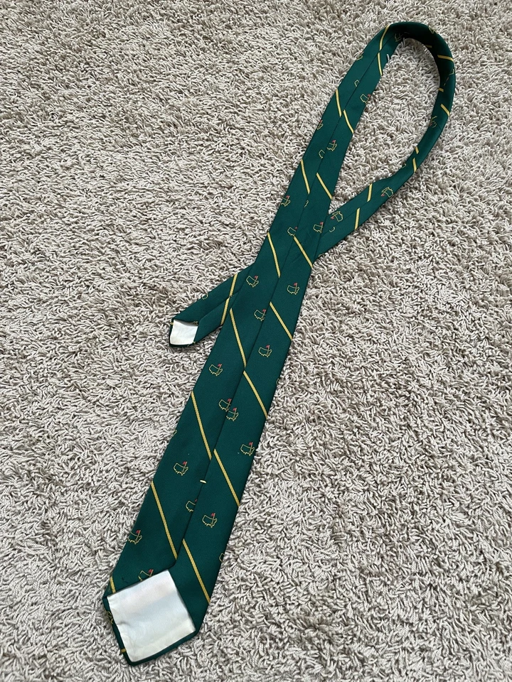 Gravata masculina vintage Masters torneio de golfe verde estampada EUA - Imagem 3 de 3