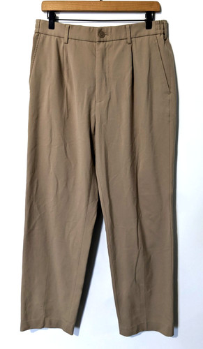 UNIQLO Men's Pleated Wide Pants Sz Medium 30-33W Stretch Waist Drawstring EUC