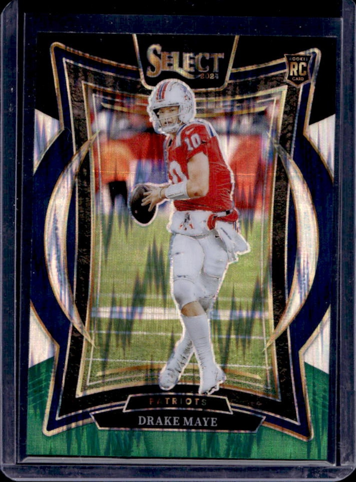 2024 Select Drake Maye Concourse RC Black and Green Prizm Shock #27 Patriots