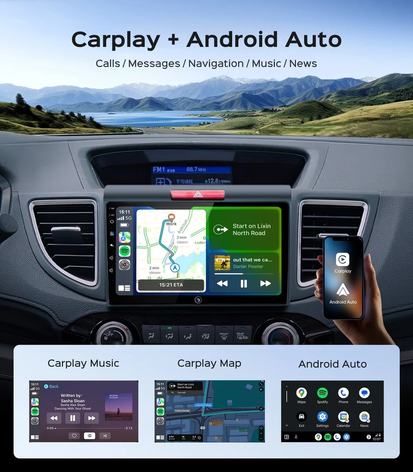 2+64G Car Radio Stereo for Honda CR-V 2012 2013 2014 2015 2016 with 9'' Touch... - Image 3 of 4