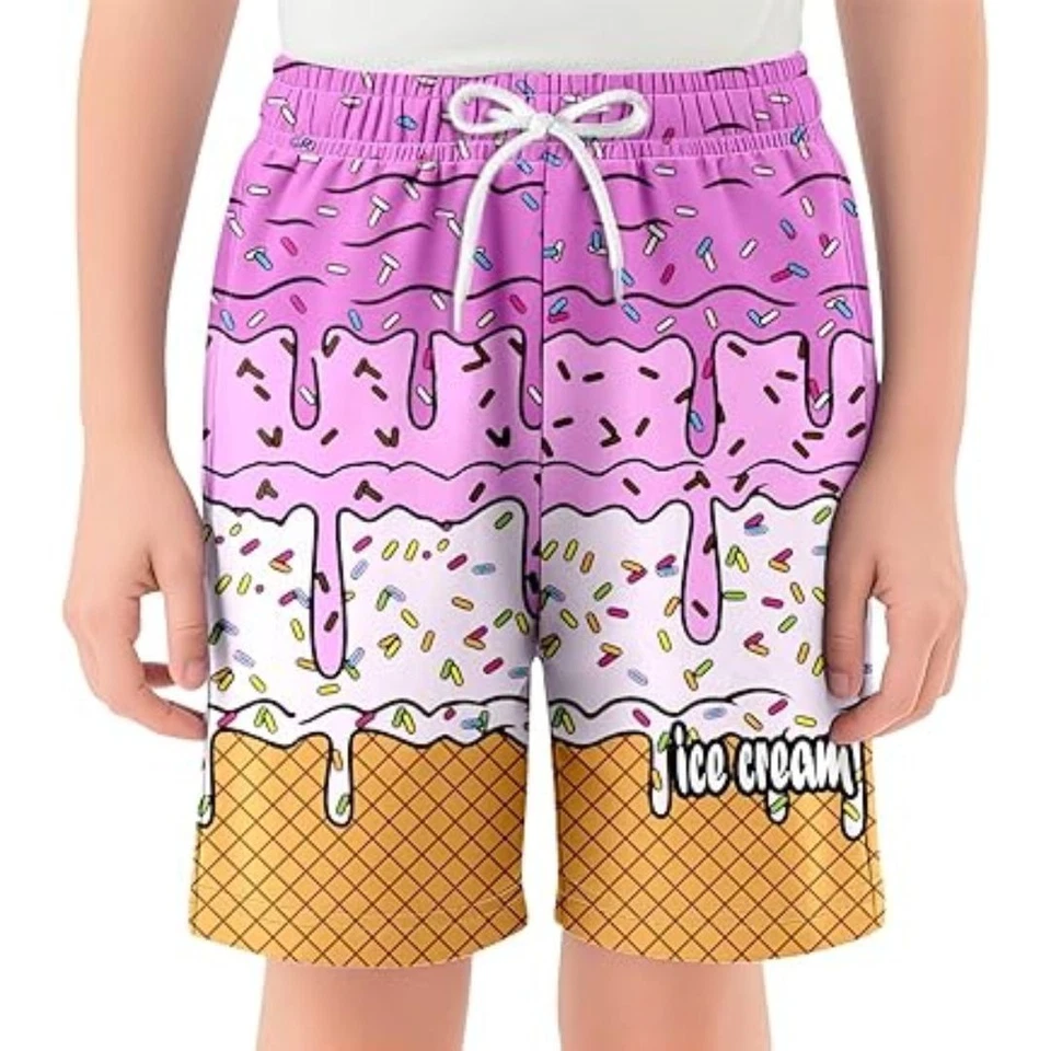 Pantalones Cortos Hawaianos de Béisbol Helado Goteo Niños Personalizados Juveniles Equipo Deportivo Regalo Foto 4 de 4