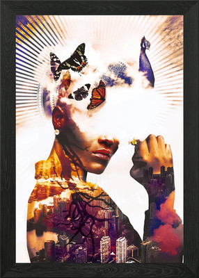Afro Urban Golden Goddess Gerahmtes Wandbild Poster Leinwanddruck Bild