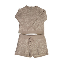 Member's Mark Women's Luxury Premier Collection 2-Piece Cozy Short Set Taupe