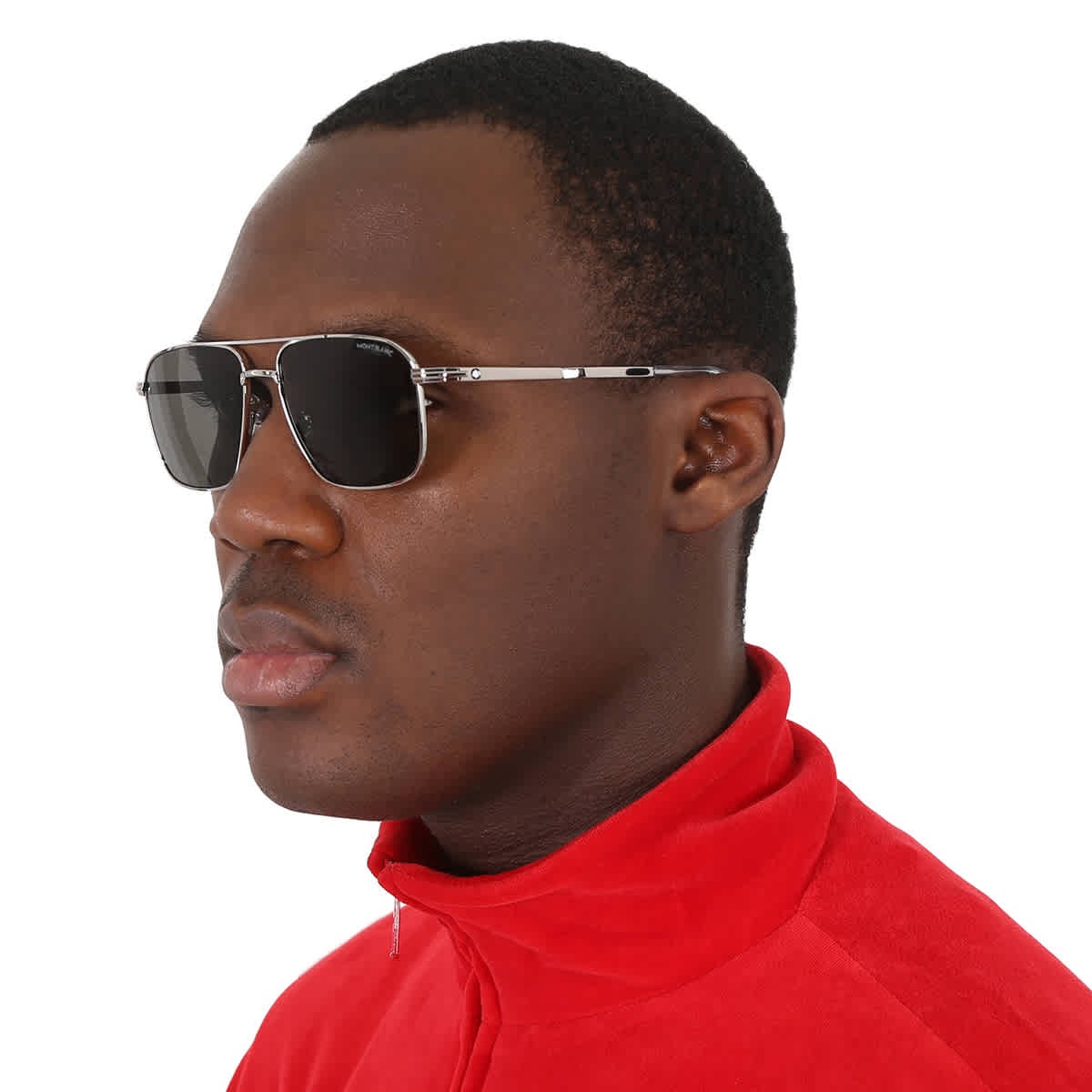 Мужские солнцезащитные очки Montblanc серые прямоугольные MB0278S 001 56 MB0278S 001 56 41190₽