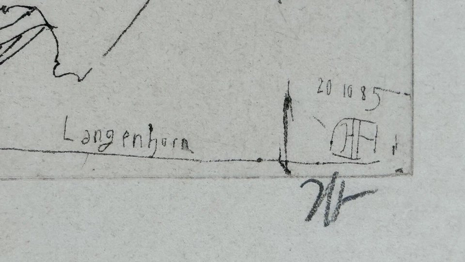 Horst Janssen, Langenhorn, Radierung, 1985, handsigniert - Bild 4 von 4