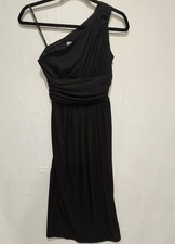 Maggy London One Shoulder Little Black Dress Women's Size 4 Cocktail Party LBD