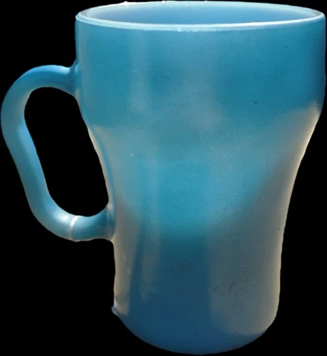 RETRO Anchor Hocking FIRE KING BLUE Mug Oven Proof Milk Glass Coffee Cup BOHO