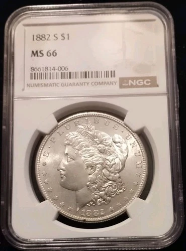 1882 S Morgan Silver Dollar NGC MS66