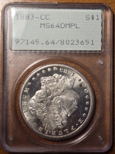 1883-CC Morgan Dollar PCGS MS64DMPL Rattler Deep Mirror Proof Like