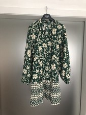 Ladies plus size green mix floral short Dress/Tunic Size 20 New 