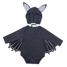 Baby Bat Costume Boy Girls Halloween 18-24 Months 7169d Gray Bat Ear-2pcs