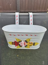 Beautiful Hand Painted Canal Art Hanging Metal Planters