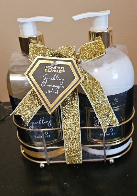 Brompion & Langley Sparkling Champagne Gift Set NWT Hand Moisturizer & Hand Soap