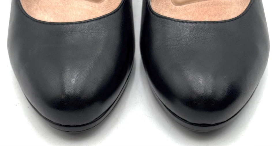 Zapatos de salón Naturalizer Michelle para mujer talla 7M de cuero negro punta redonda Foto 3 de 4