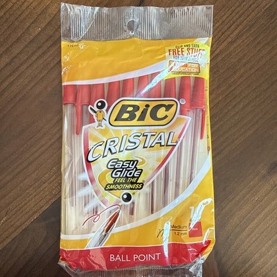 Bic - Cristal Ball Point Pens - Medium Red 10-Pack - New 17502 1.2mm 2010
