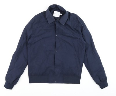 Topman Bomberjacke Herren Blau Größe S Baumwolle Nylon Freizeit