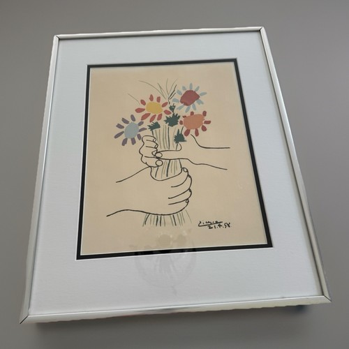 PABLO PICASSO “Le Bouquet de Fleurs Bouquet of Peace” ~Framed Lithograph Print