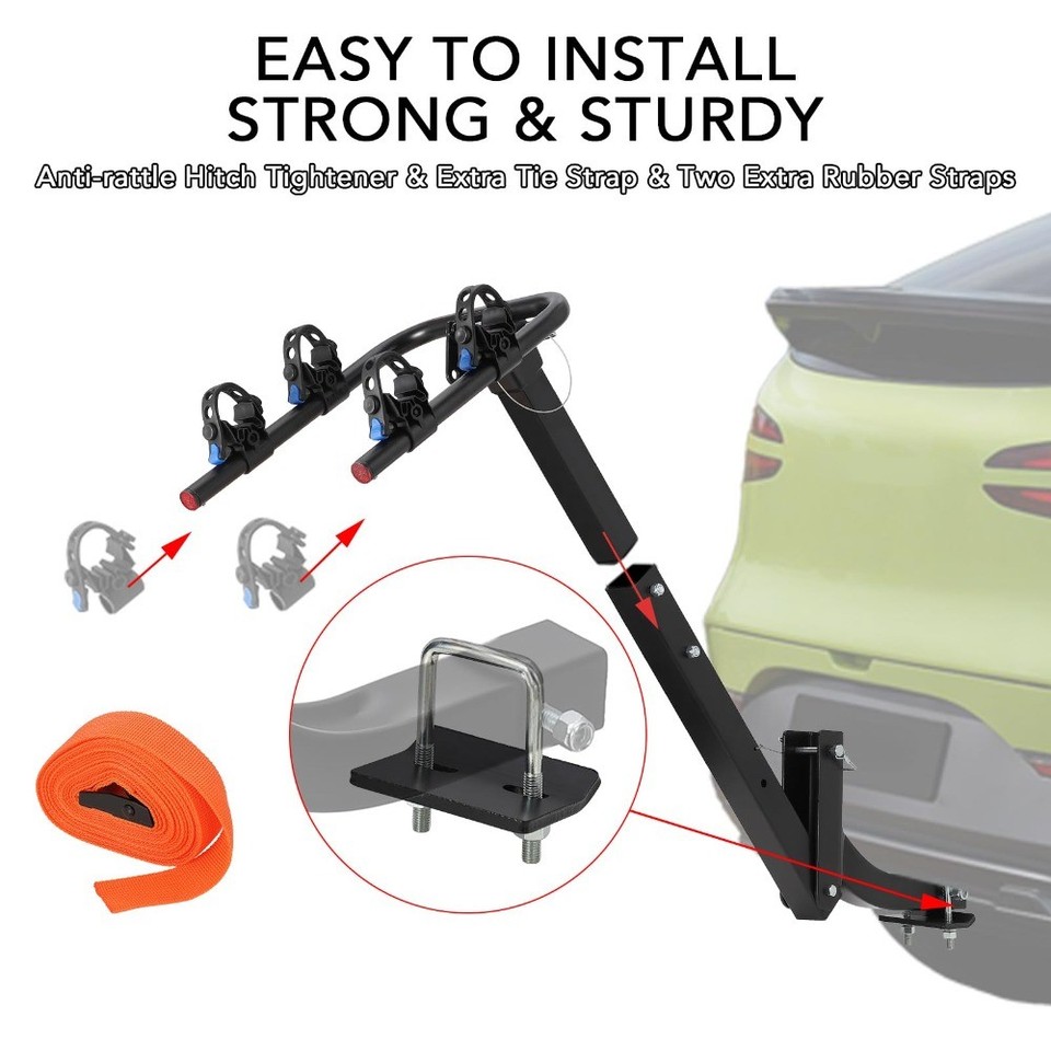 2 or 4 Bike Rack Hitch Mount Folding Carrier 2