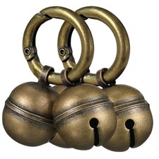 Dog Bells for Pet Tracking 4 Extra Loud Copper Bells for Collar with Clips