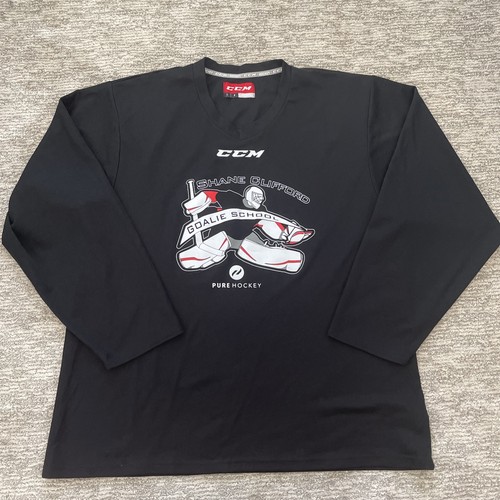 CCM Hockey Shirt Shane Clifford Goalie School Graphic Black Men’s Size Large
