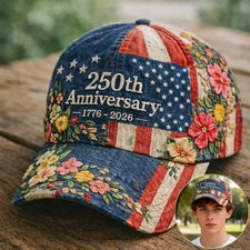 America's 250th Anniversary Rose 3D Printed Baseball Cap For Daily Travel And In