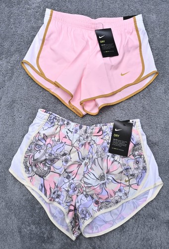 Nike Dri-Fit Tempo Running Girls Shorts Pink Floral Shorts Lot Size Small NWTS - Picture 2 of 9