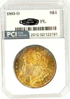 1883-O Gem BU  +++  PL Proof-like Morgan Dollar Rainbow Toned PL
