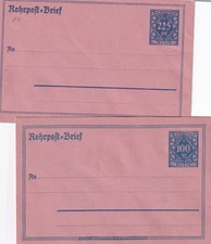 DR  RU 10 und 11 - Rohrpostbrief 1921 und 1923, nicht verklebt!