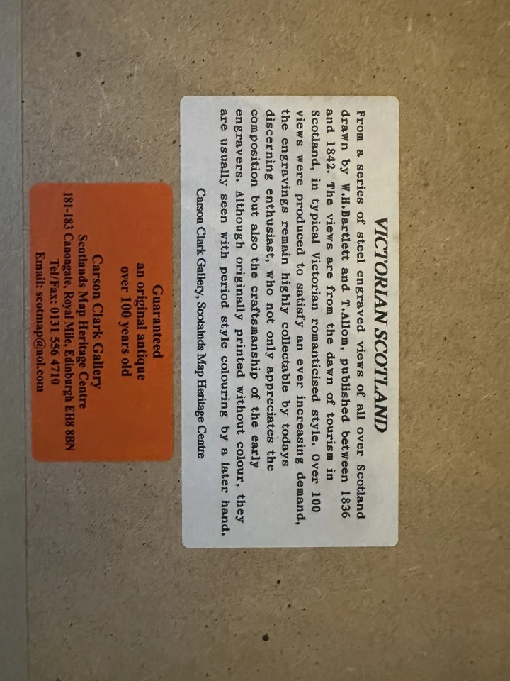 Antique framed print “Pass of the Trosachs” - W.H. Bartlett & T. Allom 1836-1842 - Image 3 of 3