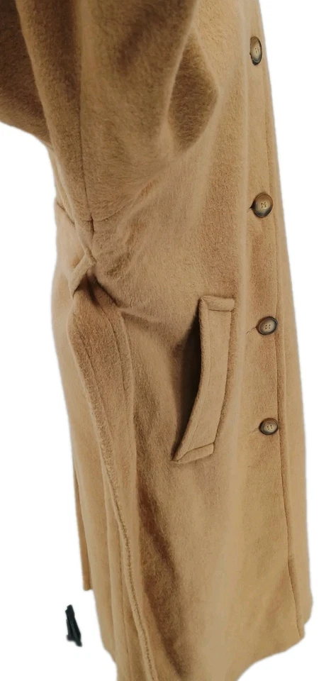 Винтажное женское пальто Albert Nipon Petites 100% верблюжья шерсть размер 6 длинное сделано в США - Изображение 4 из 4