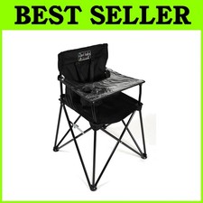 Portable High Chair with Safety Harness, Black