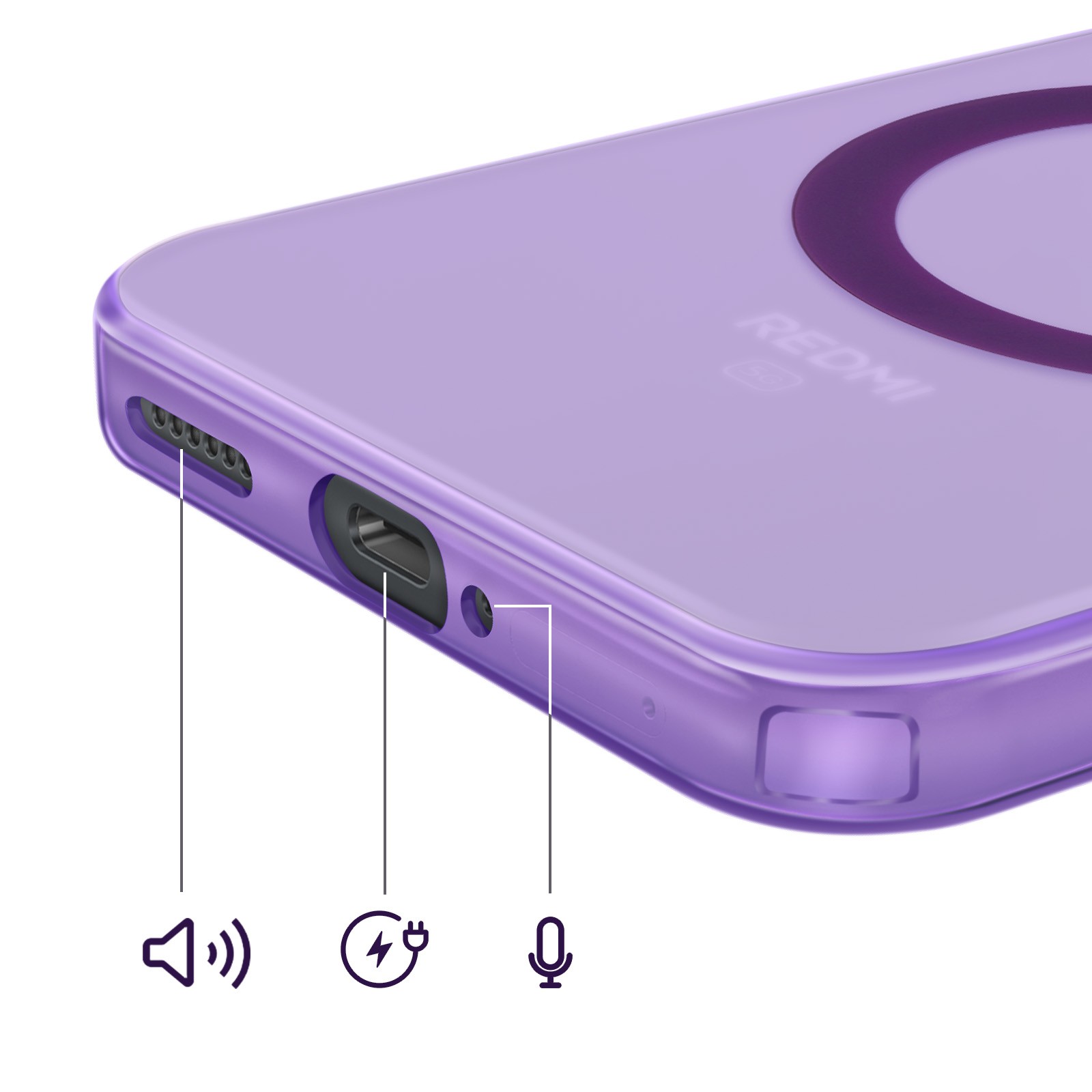 Coque Redmi Note 15 Pro 5G antichoc rigide violette de protection