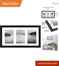 4x6 Collage Picture Frame Black Shatter-Resistant Glass for Photos or Decor