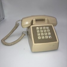 Vintage AT T 100 Push Button Phone Desk Telephone Re-dial Mute Untested