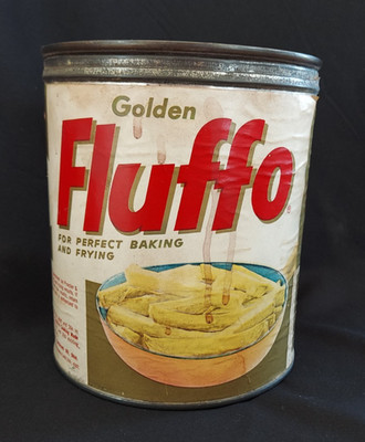 Antique-Rare- Fluffo Shortening Tin with Tin Lid