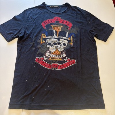 Dsquared2 Men s XL Distressed Skull Graphic T-Shirt Made in Italy Dean Dan