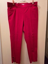89th  Madison Womens Red Comfort Waist Straight Leg Stretch Pants Size L