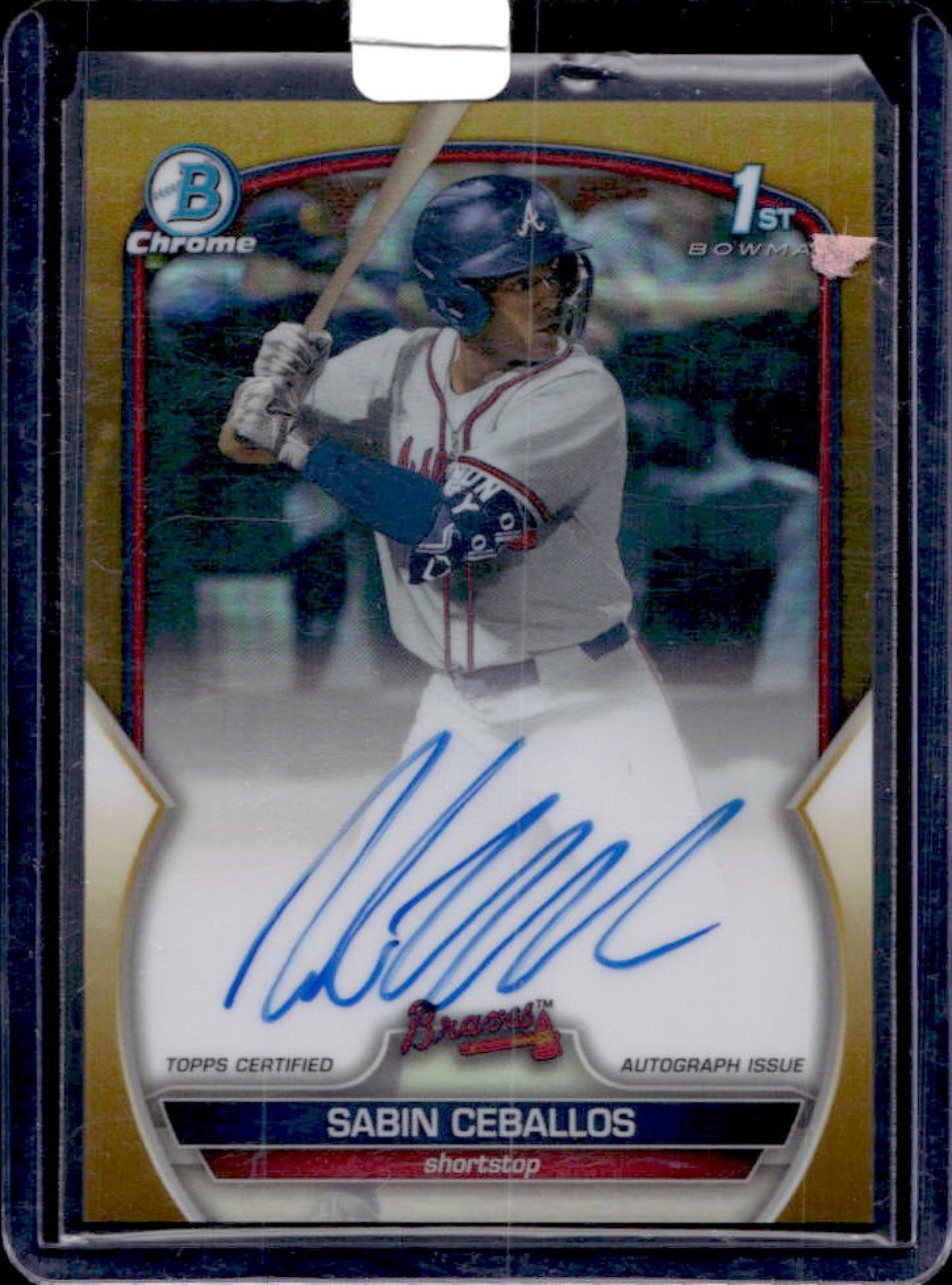 2023 Bowman Draft Sabin Ceballos Chrome Auto Gold Refractor 1st Prospect #44/50