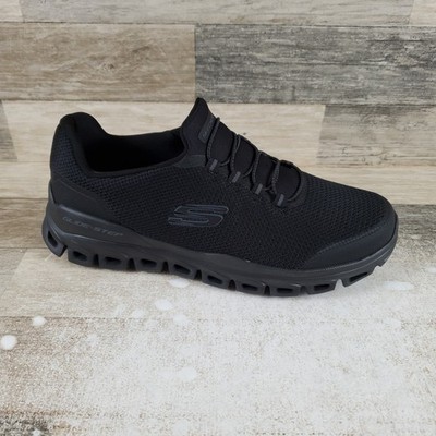 Skechers Glide-Step Noltek Mens Shoes Sz 12 Comfort Black Mesh Slip On Sneakers