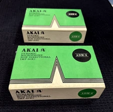 Set 2 Vintage Akai ADM-6 Dynamic Microphone Non Directional IMP 50K Ohm
