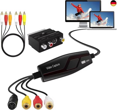 Videoaufnahmekarte, USB 2.0 Video Capture Card, RCA zu USB Video konverter