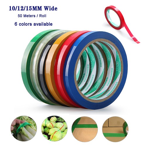 50m OPP Color Sealing Tape Bag Neck Sealer Tape Sealing Fruit Veg Food Sweets - Picture 1 of 6