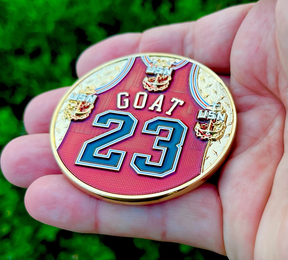 Michael Air Jordan GOAT 23 MJ Navy CPO Chief Challenge Coin NBA