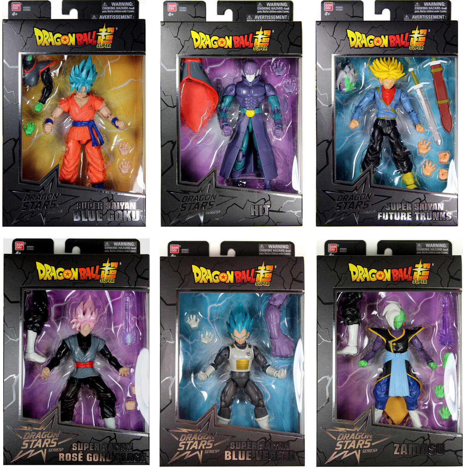 Dragon Stars Series 3 & 4 Action Figure Set ~ SSGSS Goku, Rose Goku, BAF  Zamasu+