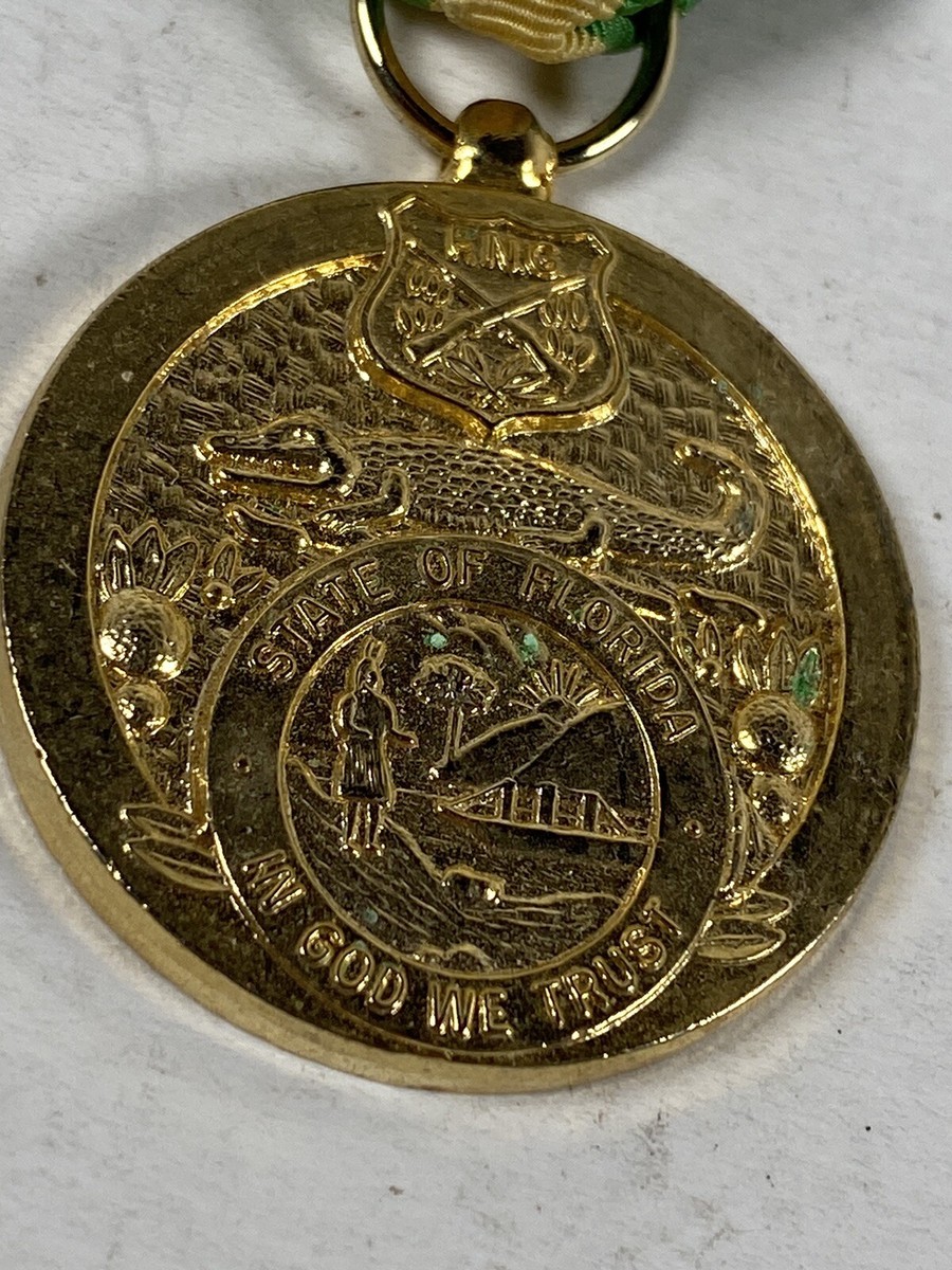 Florida Vintage F.N.G. State Seal Medal Metallic Art Metal Florida Vintage F.N.G. State Seal Medal Metallic Art Metal