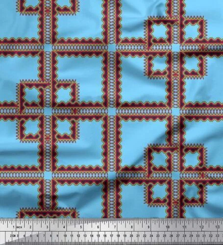 Silk Geometric Craft Fabric Squares